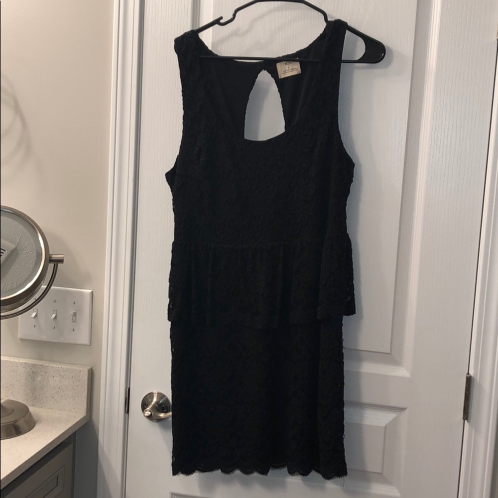 Boutique Black Lace Peplum Dress